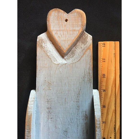 Wall Decor Wood Shelf Farmhouse Blue 14 x 5 x 4.25” Primitive Distressed Narrow - Picture 3 of 6